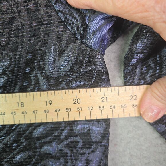 Coldwater Creek Black Purple Tapestry Jacquard Open Blazer Jacket M - Picture 12 of 13